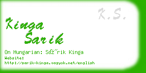 kinga sarik business card